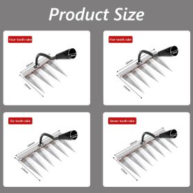 4 PCS Iron Rake, Garden Rake, Iron Rake The Heavy-Duty Iron Weeding Rake, Iron Rake Weeder With Handle, Iron Hoe Rake For Backyard Gardening Weeding L