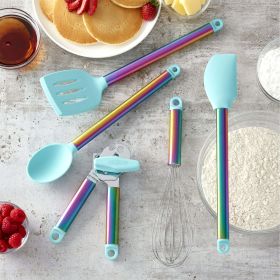 Farberware 5-piece Iridescent and Aqua Kitchen Tool and Gadget Set