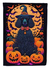 Black Standard Poodle Witchy Halloween Garden Flag Mailbox Flag Decorative Yard Flag Banner Outside Patio Artwork Yard Flower Beds, Garden Size