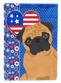 Apricot Pug USA American Garden Flag Mailbox Flag Decorative Yard Flag Banner Outside Patio Artwork Yard Flower Beds, Garden Size, Multicolor