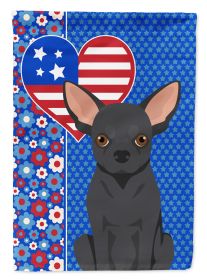 Black Chihuahua USA American House Flag Large Porch Sleeve Pole Decorative Outside Yard Banner Artwork Wall Hanging, Polyester, House Size, Multicolor