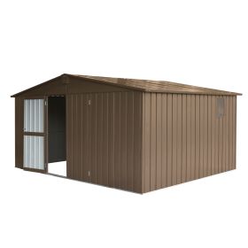 Backyard Storage Shed 11' x 12.5' with Galvanized Steel Frame & Windows