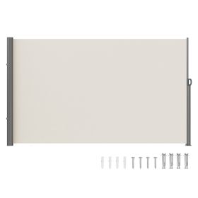 VEVOR Beige Retractable 71''*118'' Awning-Rugged Full Aluminum Rust-Proof; Patio Sunshine Screen; Privacy Divider; Wind Screen. Longer Service Life