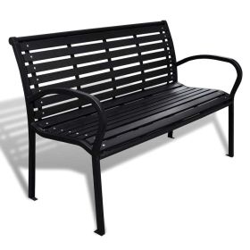 Patio Bench 49.2" Steel and WPC Black