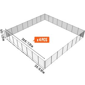 VEVOR Pool Fence, 4 x 96 FT Pool Fences for Inground Pools, Removable Child Safety Pool Fencing, Easy DIY Installation Swimming Pool Fence