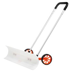 VEVOR Snow Shovel with Wheels, 37 inch Snow Shovel for Driveway, ABS Snow Shovel Pusher for Snow Removal