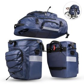 Bike Bag Bike Pannier Bag Set (Color: Blue)