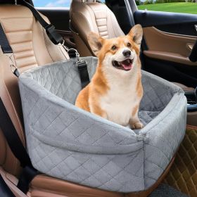 Dog Car Seat for Small Medium Dogs Under 30lbs Pet Booster Seat (Color: Grey)