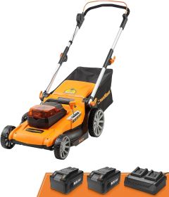 48V MAX* 19-inch Brushless Cordless Mower with 2X24V MAX* 4.0Ah Battery and a Dual Charger Freight free (Color: 19-Inch)